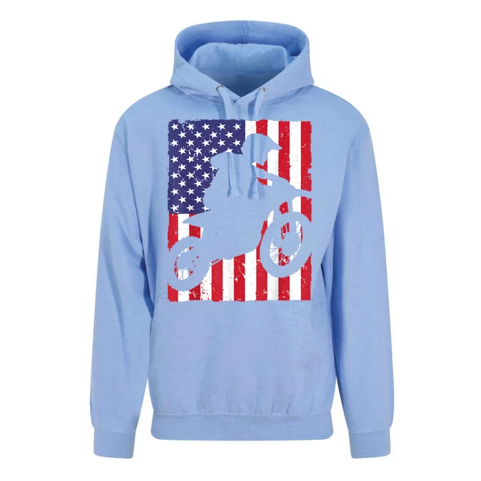 Best Dirt Bike For Men Dirtbike Racing US Flag Biker Unisex Surf Hoodie