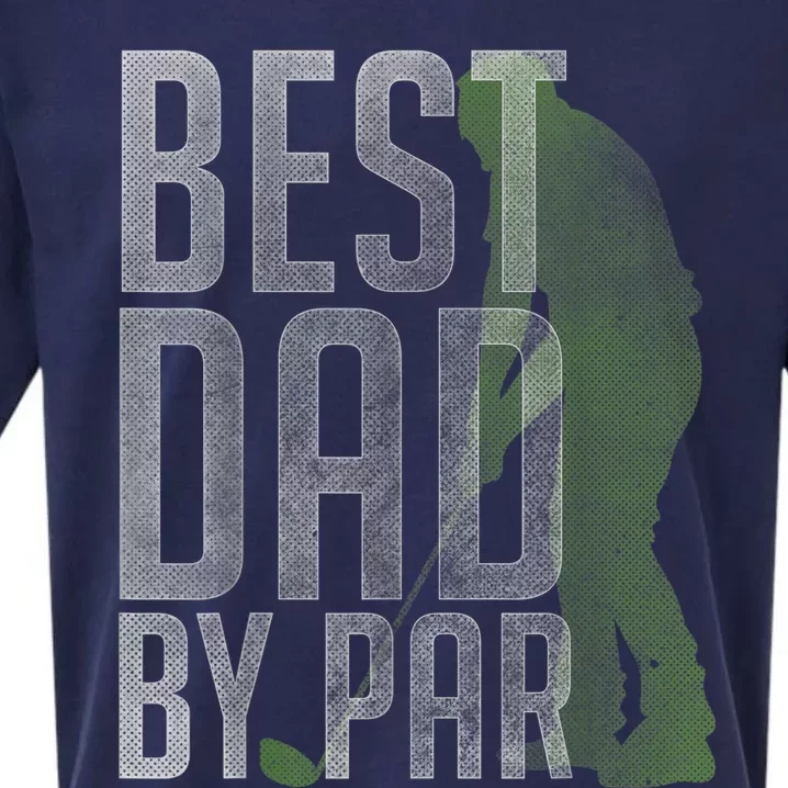 Best Dad by Par Father's Day Golf Lover Gift Papa Golfer Sueded Cloud Jersey T-Shirt