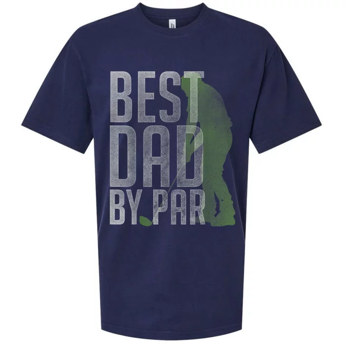 Best Dad by Par Father's Day Golf Lover Gift Papa Golfer Sueded Cloud Jersey T-Shirt