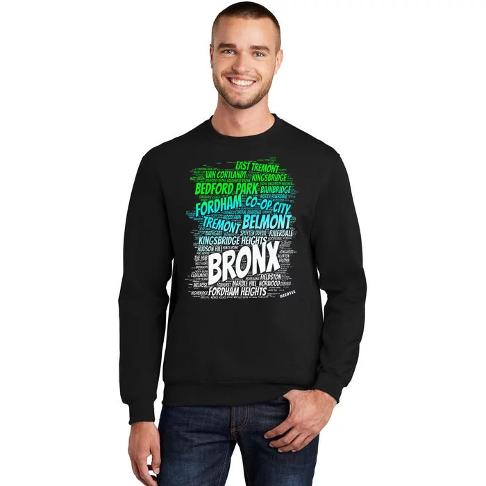 Boogie Down Bronx New York City Pride Map Area Like A Zoo Tall Sweatshirt