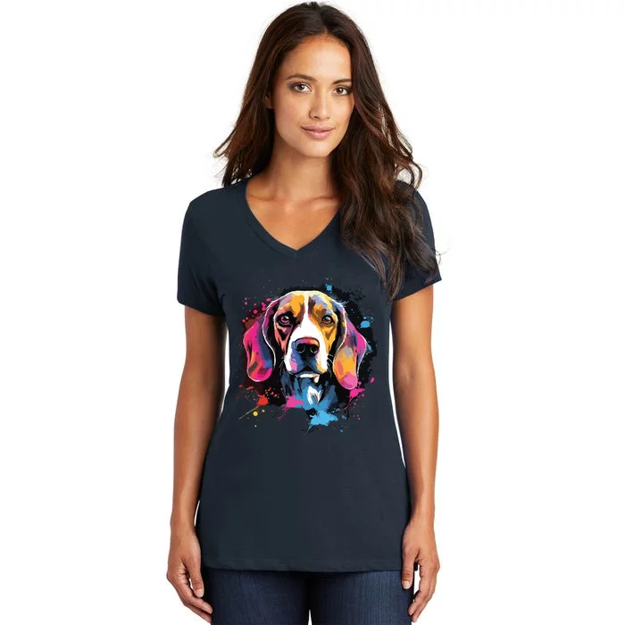 Beagle Dog Women's V-Neck T-Shirt