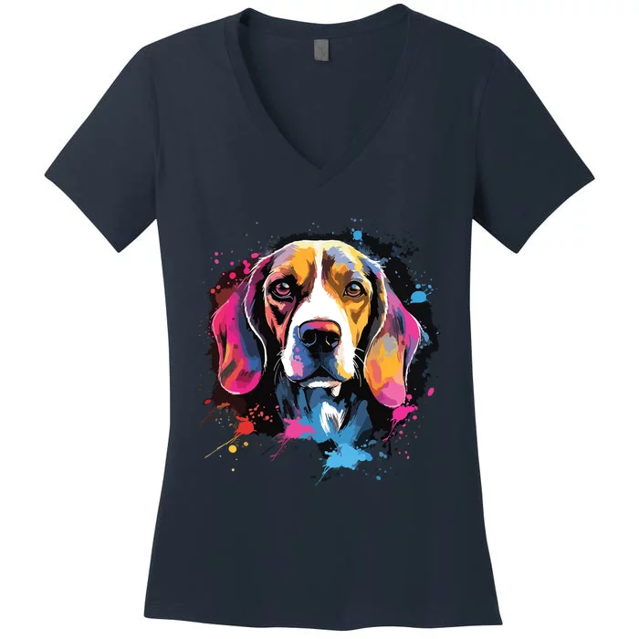 Beagle Dog Women's V-Neck T-Shirt