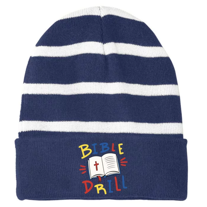 Bible Drill Striped Beanie with Solid Band