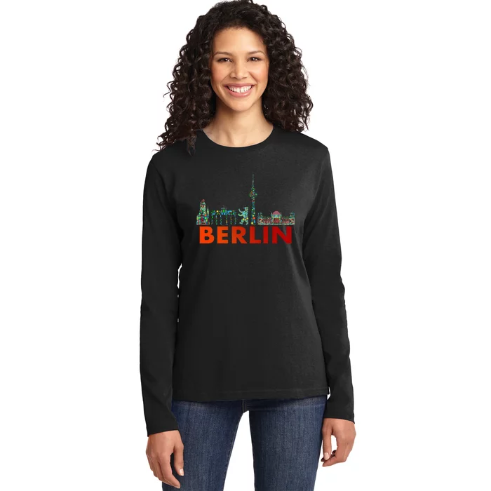 Berlin Design Berlin Bear I Love Berlin Ladies Long Sleeve Shirt