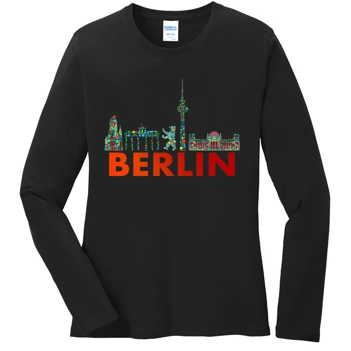 Berlin Design Berlin Bear I Love Berlin Ladies Long Sleeve Shirt