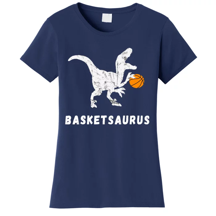 Basketball Dinosaur Baller T-rex Dino Playing Basketball Women's T-Shirt