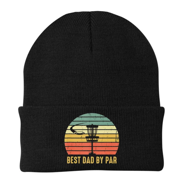 Best Dad By Par Funny Disc Golf Gift For Men Fathers Day Knit Cap Winter Beanie