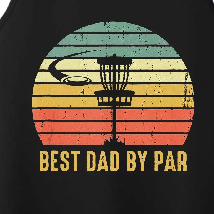 Best Dad By Par Funny Disc Golf Gift For Men Fathers Day Performance Tank