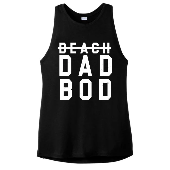 Beach Dad Bod Summer Vacation Ladies Tri-Blend Wicking Tank