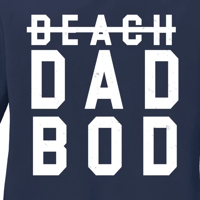 Beach Dad Bod Summer Vacation Ladies Long Sleeve Shirt