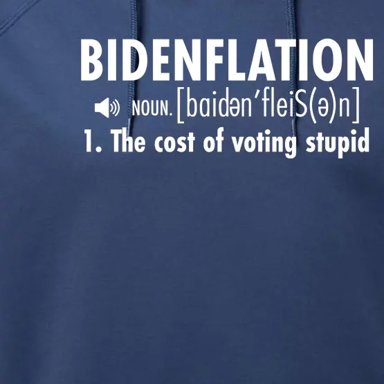 Bidenflation Definition Performance Fleece Hoodie