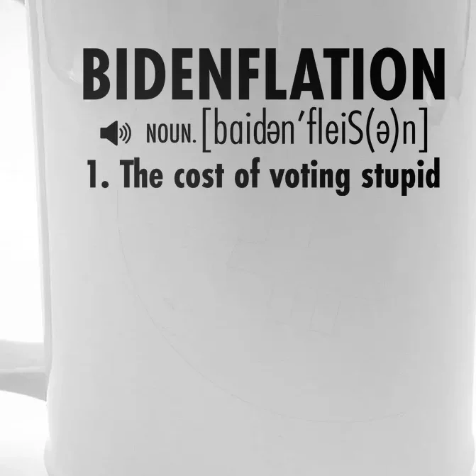 Bidenflation Definition Front & Back Beer Stein