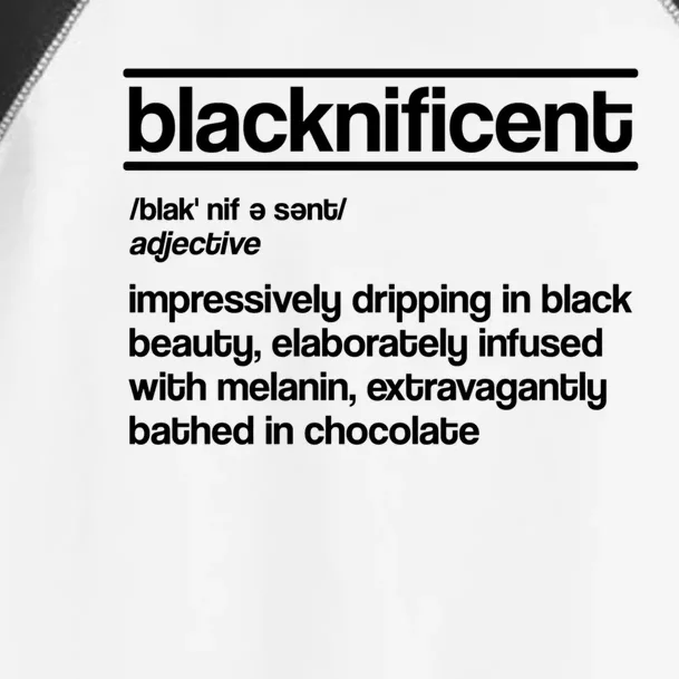 Blacknificent Definition Black History Black Pride Gift Toddler Fine Jersey T-Shirt