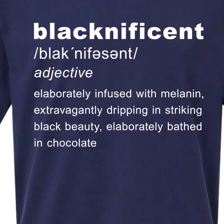 Blacknificent Definition Black History Month Gift Sueded Cloud Jersey T-Shirt