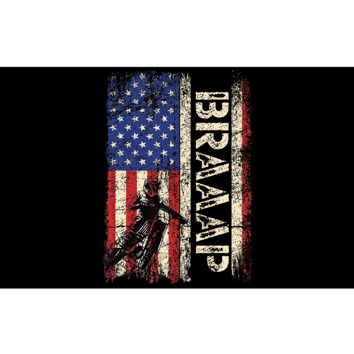 Braaap Dirt Bike USA American Flag Motocross Biker Bumper Sticker