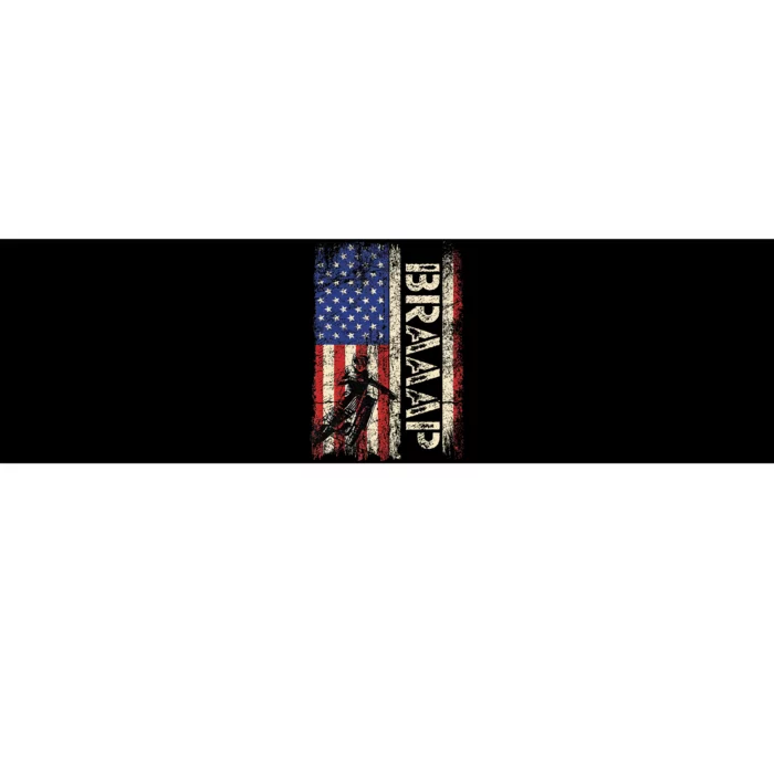 Braaap Dirt Bike USA American Flag Motocross Biker Bumper Sticker