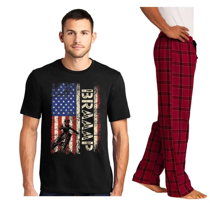 Braaap Dirt Bike USA American Flag Motocross Biker Pajama Set