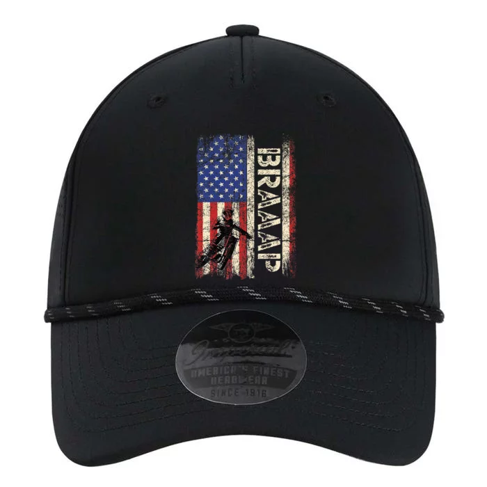 Braaap Dirt Bike USA American Flag Motocross Biker Performance The Dyno Cap