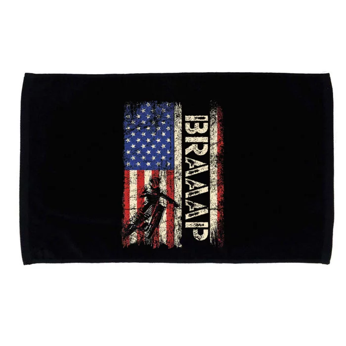 Braaap Dirt Bike USA American Flag Motocross Biker Microfiber Hand Towel