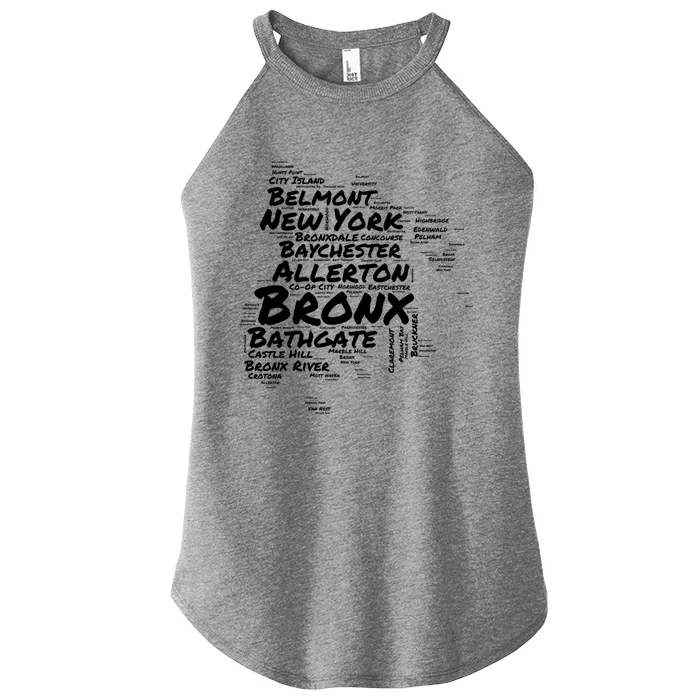 Boogie Down Bronx Neighborhoods Word Cloud Bronx New York Gift Women’s Perfect Tri Rocker Tank