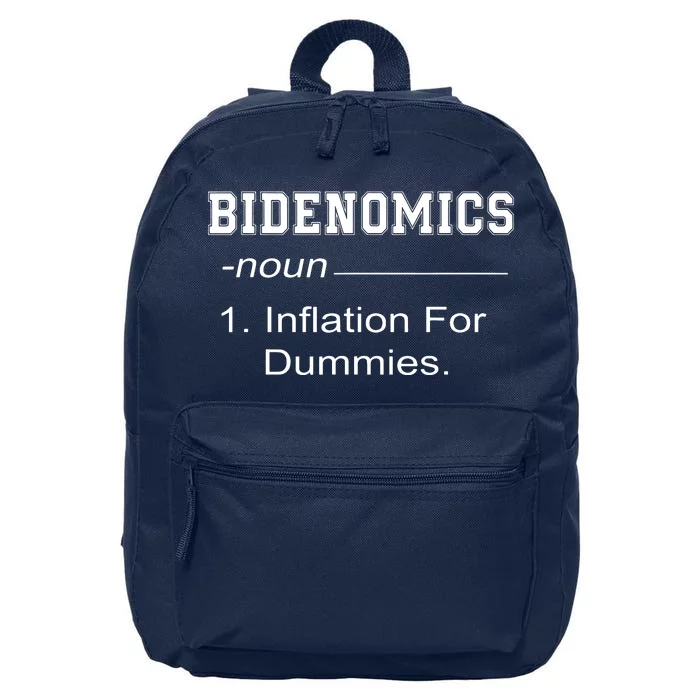 Bidenomics Definition Biden Economic Funny Antibiden 16 in Basic Backpack