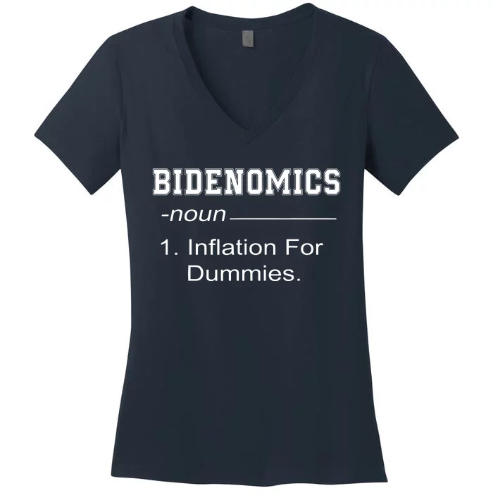 Bidenomics Definition Biden Economic Funny Antibiden Women's V-Neck T-Shirt