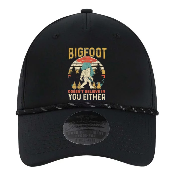 Bigfoot Doesnt Believe In You Either Funny Sasquatch Vintage Performance The Dyno Cap