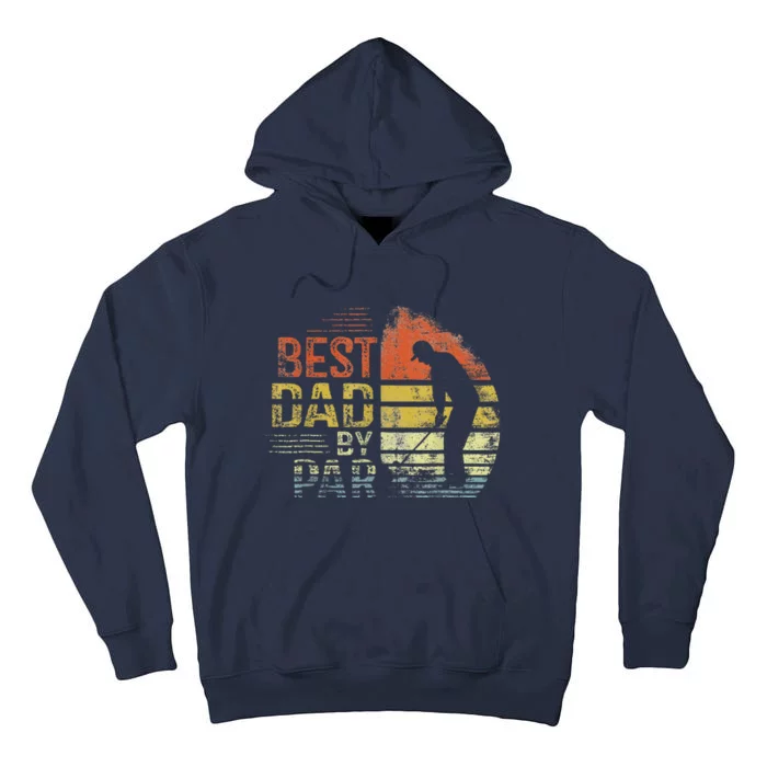 Best Dad By Par Retro Vintage Fathers Day Golf Lover Golfer Tall Hoodie