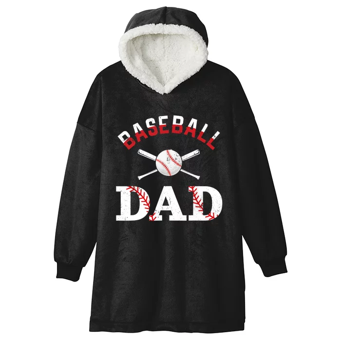 Baseball Dad Best Gift Idea For Fathers Tee Fathers Day Hooded Wearable Blanket