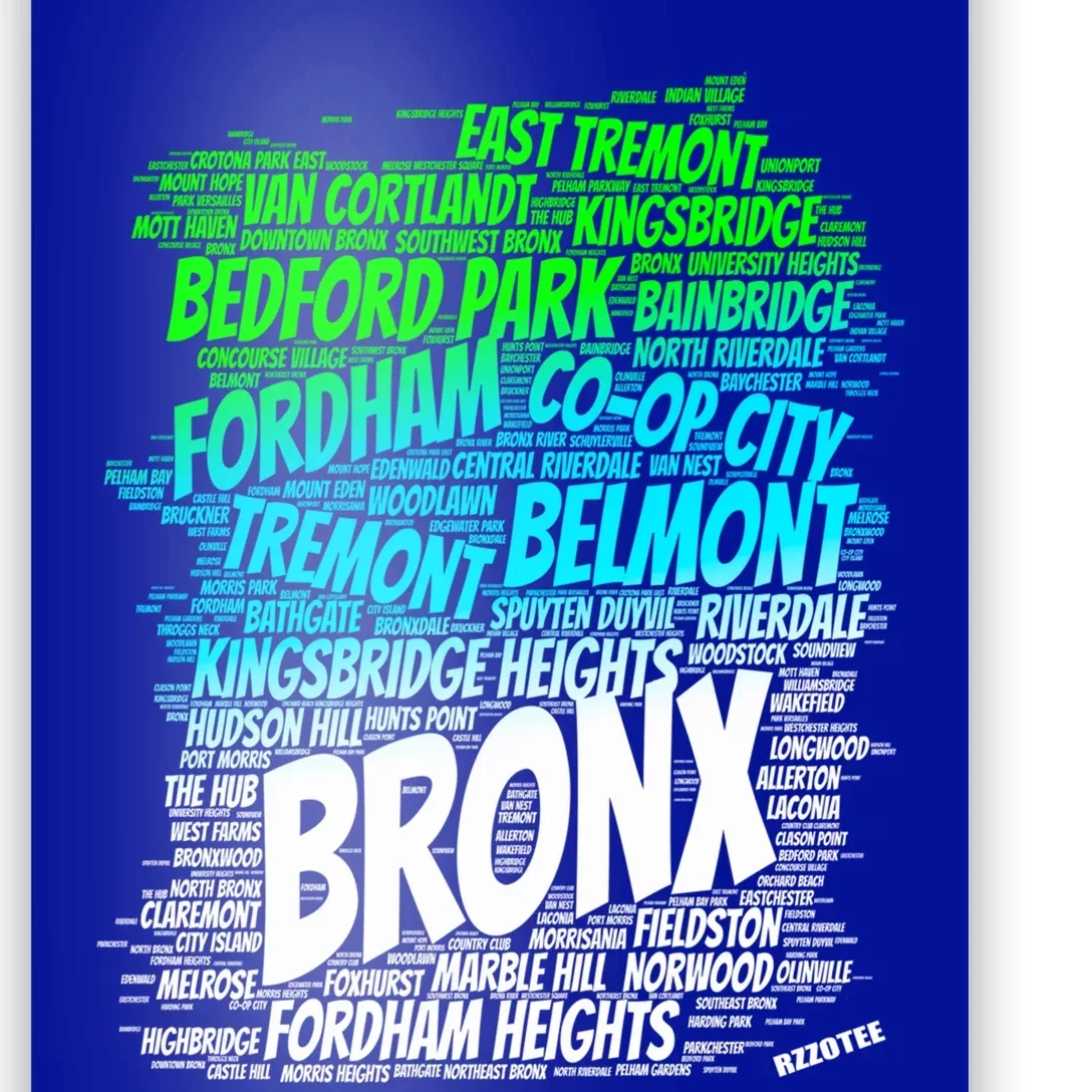 Boogie Down Bronx New York City Pride Map Area Like A Zoo Gift Poster