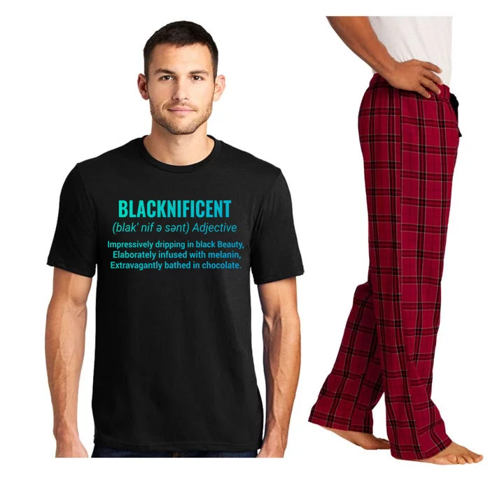 Blacknificent Definition Black Pride Saying Gift Pajama Set