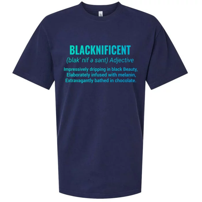 Blacknificent Definition Black Pride Saying Gift Sueded Cloud Jersey T-Shirt