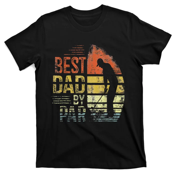 Best Dad By Par Retro Vintage Fathers Day Golf Lover Golfer T-Shirt