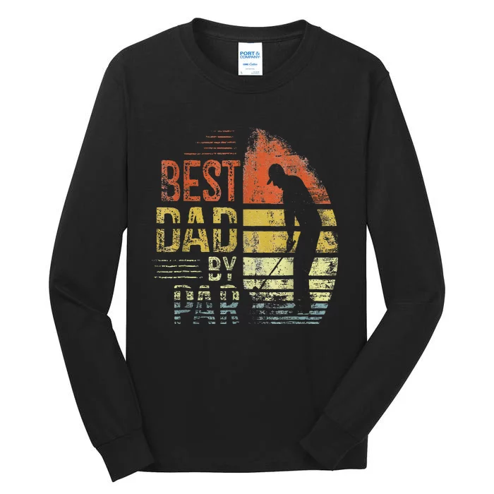 Best Dad By Par Retro Vintage Fathers Day Golf Lover Golfer Tall Long Sleeve T-Shirt