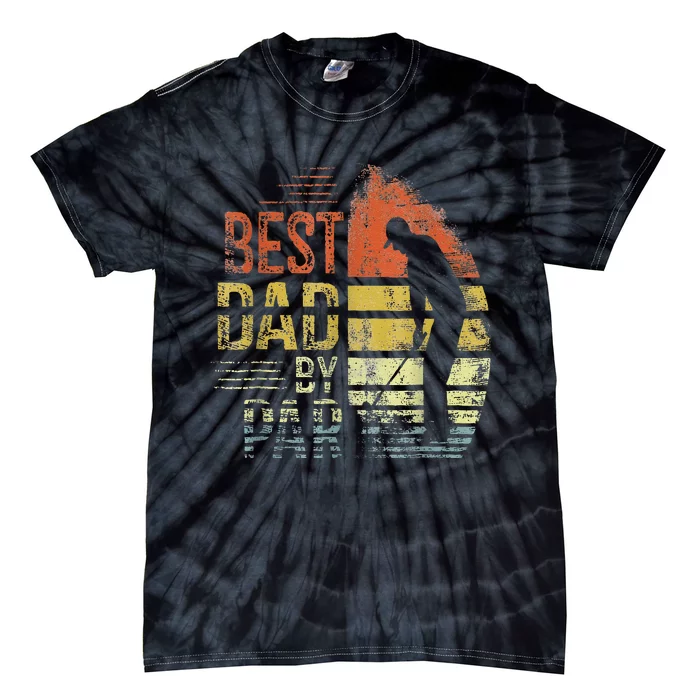 Best Dad By Par Retro Vintage Fathers Day Golf Lover Golfer Tie-Dye T-Shirt