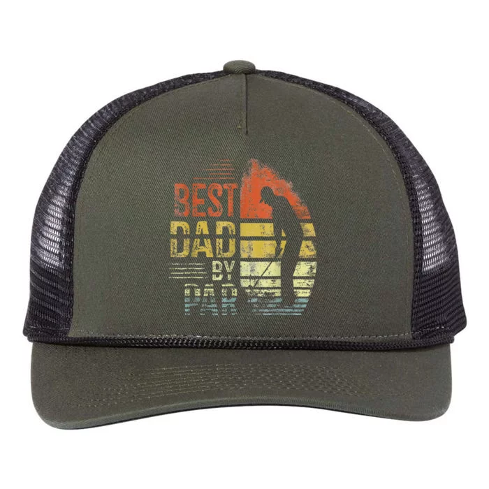 Best Dad By Par Retro Vintage Fathers Day Golf Lover Golfer Retro Rope Trucker Hat Cap