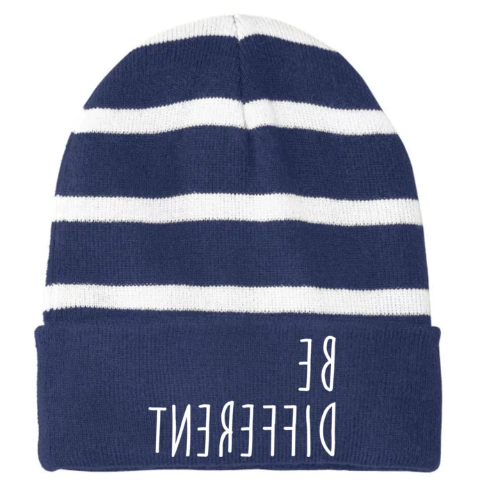 Be Different Striped Beanie with Solid Band