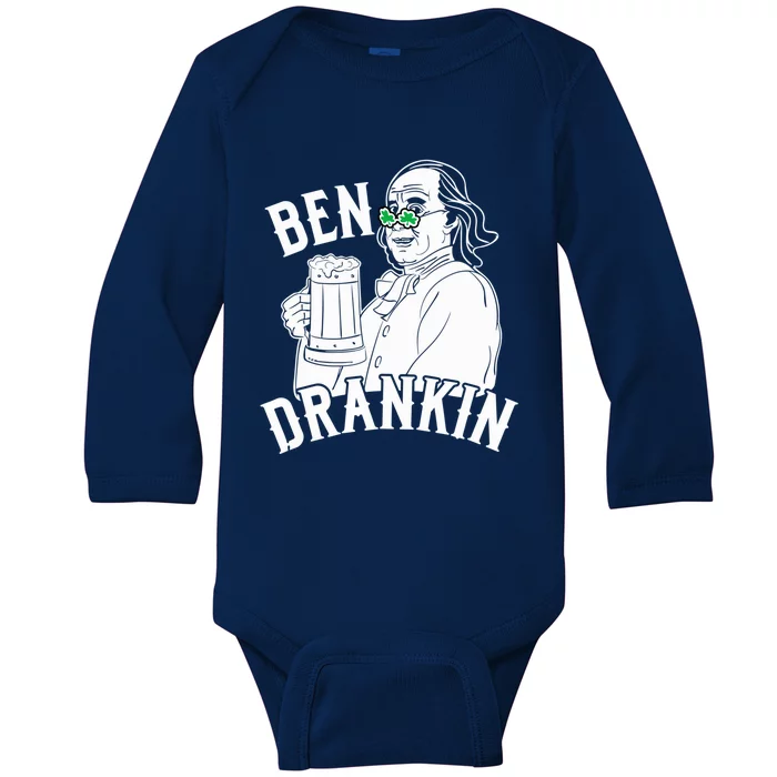 Ben Drankin Beer Happy St Patricks Day Costume Holiday Meaningful Gift Baby Long Sleeve Bodysuit