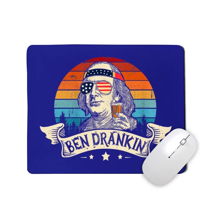 Ben Drankin Beer 4th Of July Funny Patriotic Usa Gift Mousepad