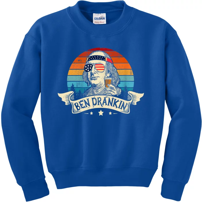 Ben Drankin Beer 4th Of July Funny Patriotic Usa Gift Kids Sweatshirt