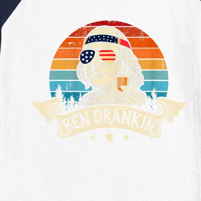 Ben Drankin Beer 4th Of July Funny Patriotic Usa Gift Baseball Sleeve Shirt