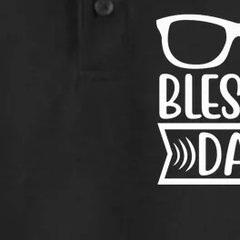 Blessed Dad Dry Zone Grid Performance Polo