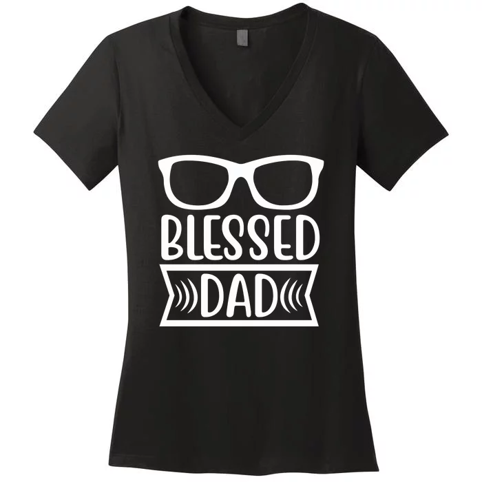 Blessed Dad Women's V-Neck T-Shirt