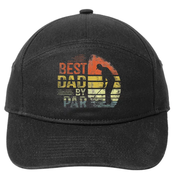 Best Dad By Par Retro Father's Day Golf Lover 7-Panel Snapback Hat