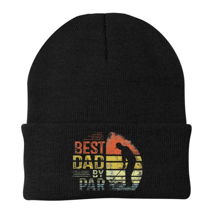 Best Dad By Par Retro Father's Day Golf Lover Knit Cap Winter Beanie