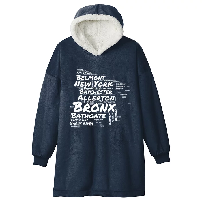 Boogie Down Bronx Neighborhoods Word Cloud Bronx New York Cute Gift Hooded Wearable Blanket