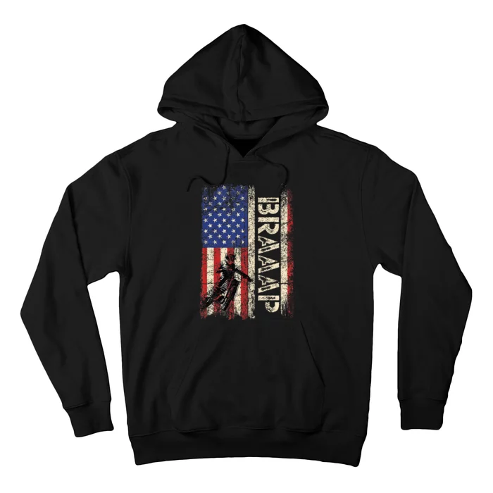 Braaap Dirt Bike Usa American Flag Motocross Biker Hoodie