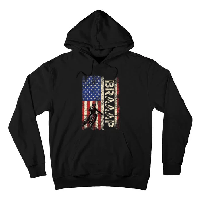 Braaap Dirt Bike Usa American Flag Motocross Biker Tall Hoodie