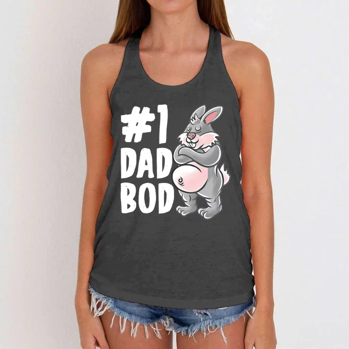 Bunny Dad Best Dad Bod Daddy Rabbit Papa Father's Day Cute Gift Women's Knotted Racerback Tank