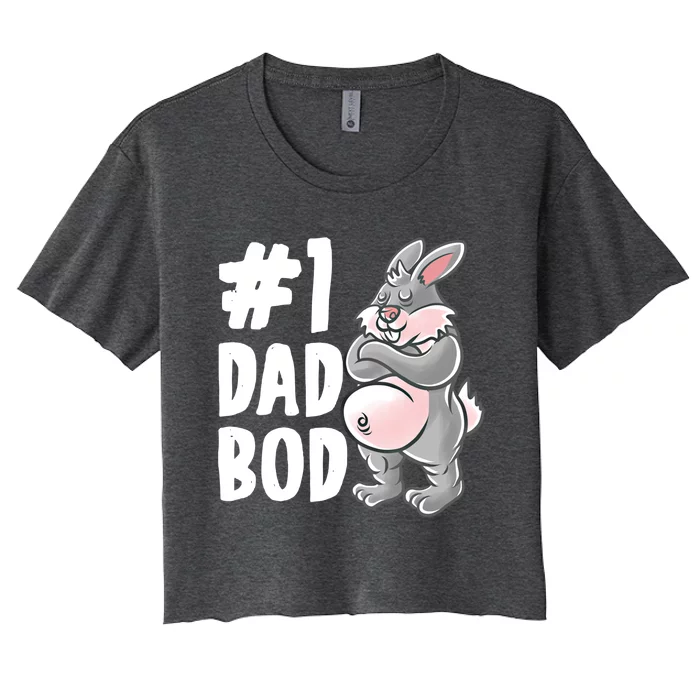 Bunny Dad Best Dad Bod Daddy Rabbit Papa Father's Day Cute Gift Women's Crop Top Tee